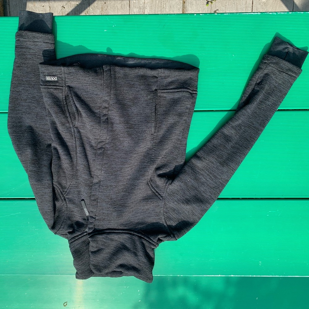 Dover zip up fleece… smooth exterior cozy soft inside, thumb holes! Kids L